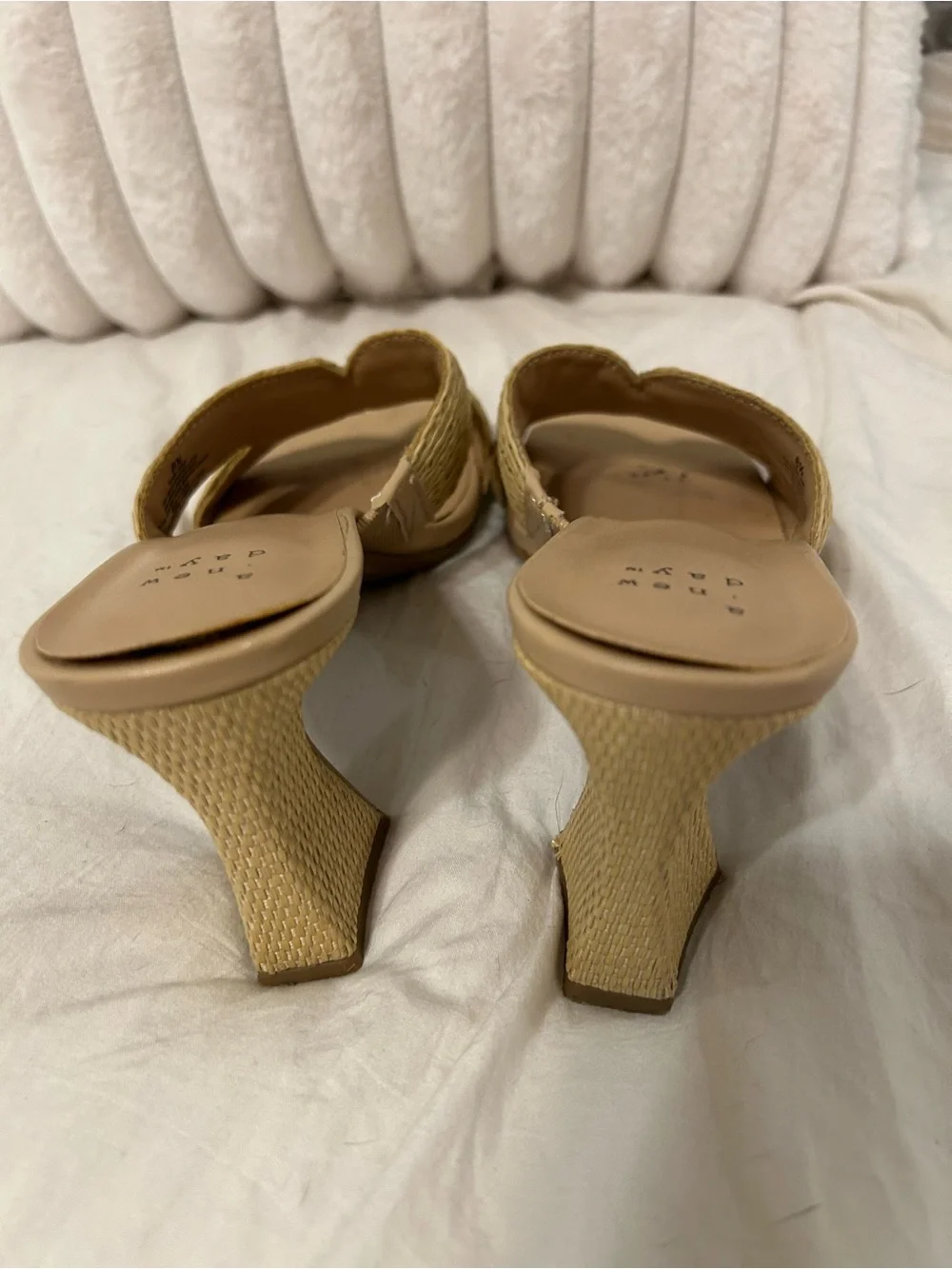 a new day Braided Tan Slide Heels
